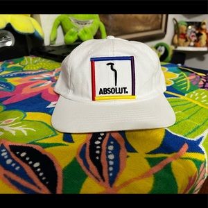 Vintage Absolut Vodka Alcohol White Hat